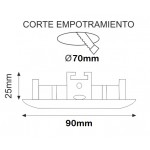 Foco Basculante empotrar Blanco 90mm, para Lámpara GU10/MR16, Caja 20ud a 2,30€/ud